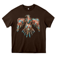 Chocolate Brown thunderbird leopard leather Heavy Core Tee - BarkalooDesign