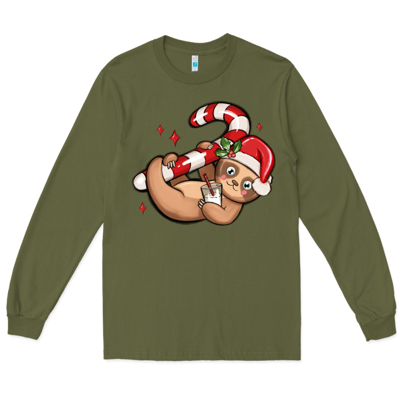Cute Christmas Sloth Long Sleeve Tee by MaliasSmallBusiness | Teevron