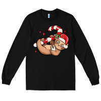 Black cute christmas sloth Long Sleeve Tee - MaliasSmallBusiness