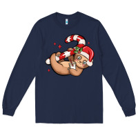 Navy cute christmas sloth Long Sleeve Tee - MaliasSmallBusiness