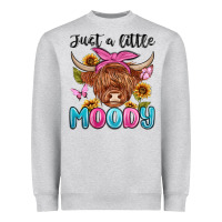 Heather Grey just a little moody Heavyweight Sweatshirt - MaliasSmallBusiness