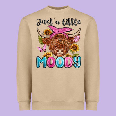 Just A Little Moody Heavyweight Sweatshirt Designed By Maliassmallbusiness