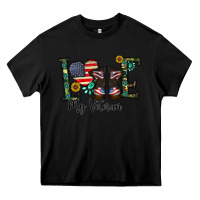 Black love my veteran Heavy Core Tee - CowhideDigitalArt