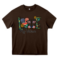 Chocolate Brown love my veteran Heavy Core Tee - CowhideDigitalArt