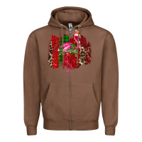 Chestnut Christmas Flamingo Zipper Hoodie - Bettercallsaul