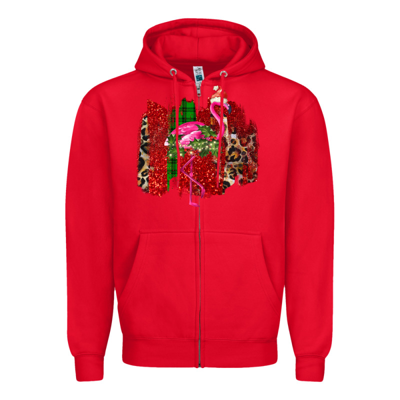Christmas Flamingo Zipper Hoodie by Bettercallsaul | Teevron