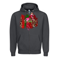 Smoke Christmas Flamingo Zipper Hoodie - Bettercallsaul