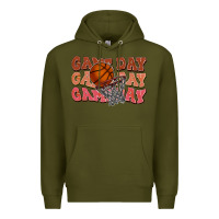 Army Green game day game day game day basketball Premium Hoodie - HowdyJamesFarm
