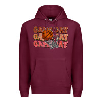 Burgundy game day game day game day basketball Premium Hoodie - HowdyJamesFarm