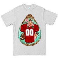 Dove Grey american football and western roses teardrop Premium Tee - BundleAndBundleShop