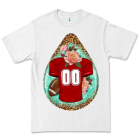 White american football and western roses teardrop Premium Tee - BundleAndBundleShop