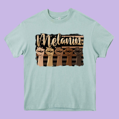 Melanin American Flag Heavy Core Tee Designed By Hra Design Shop