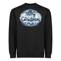 Black merry christmas blue Heavyweight Sweatshirt - MaliasSmallBusiness