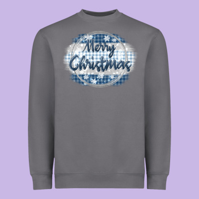 Merry Christmas Blue Heavyweight Sweatshirt Designed By Maliassmallbusiness