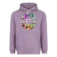 Lavender Easter with eggs and daisy Easter Day Heavyweight Hoodie - HowdyJamesFarm