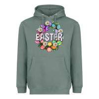 Sage Easter with eggs and daisy Easter Day Heavyweight Hoodie - HowdyJamesFarm