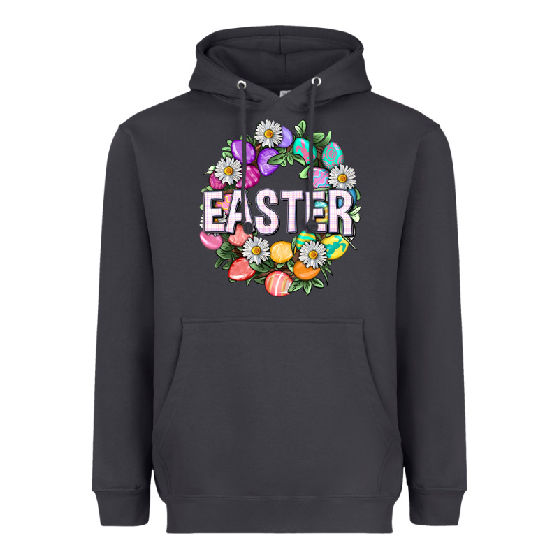 Easter With Eggs And Daisy Easter Day Heavyweight Hoodie by HowdyJamesFarm | Teevron
