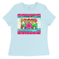 Baby Blue proud mom Ladies Tee - HRA Design Shop