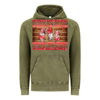 Vintage Olive valentines day gnomes leopard Vintage Hoodie - Jasminsmagicworld