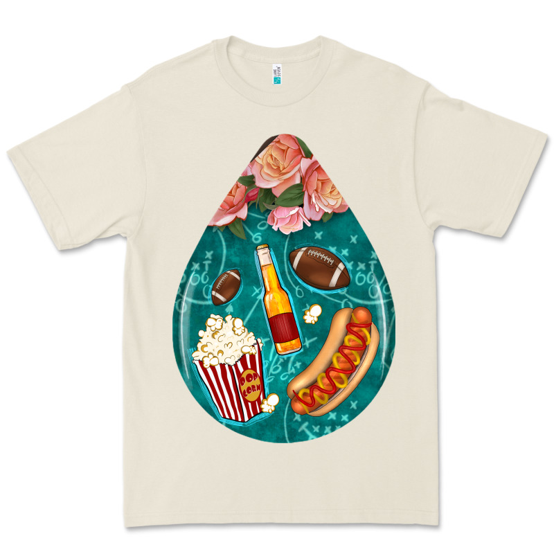 American Football And Western Roses Teardrop Premium Tee by BundleAndBundleShop | Teevron