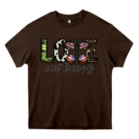 Chocolate Brown love our troops Heavy Core Tee - CowhideDigitalArt