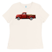 Bone western red truck right side view Ladies Tee - FaDigitalArtStudio
