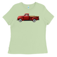 Matcha western red truck right side view Ladies Tee - FaDigitalArtStudio