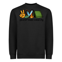 Black peace love camping Heavyweight Sweatshirt - NancyCooperArtShop