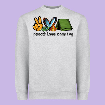 Peace Love Camping Heavyweight Sweatshirt Designed By Nancycooperartshop
