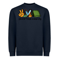 Navy peace love camping Heavyweight Sweatshirt - NancyCooperArtShop