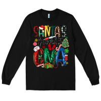 Black santas favorite cma nurse Long Sleeve Tee - MaliasSmallBusiness