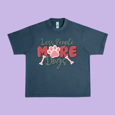 Less People More Dogs Urban Heavy Tee Designed By Maliassmallbusiness