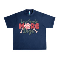 Navy less people more dogs Urban Heavy Tee - MaliasSmallBusiness