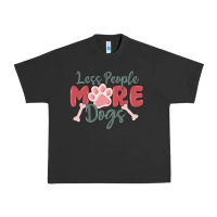 Pigment Black less people more dogs Urban Heavy Tee - MaliasSmallBusiness