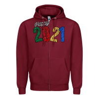 Burgundy Happy 2021 Zipper Hoodie - Bettercallsaul