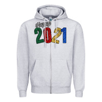 Heather Grey Happy 2021 Zipper Hoodie - Bettercallsaul