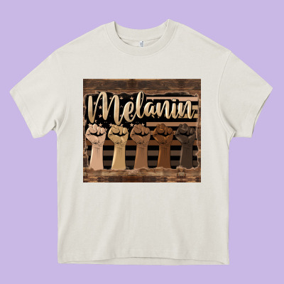 Melanin American Flag Heavy Core Tee Designed By Hra Design Shop