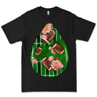 Black american football and western roses teardrop Premium Tee - BundleAndBundleShop