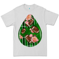 Dove Grey american football and western roses teardrop Premium Tee - BundleAndBundleShop
