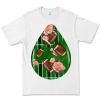 White american football and western roses teardrop Premium Tee - BundleAndBundleShop