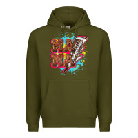 Army Green Mama Football lightning bolt Premium Hoodie - HowdyJamesFarm