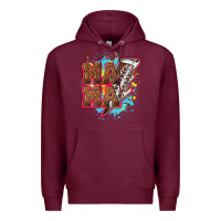 Burgundy Mama Football lightning bolt Premium Hoodie - HowdyJamesFarm