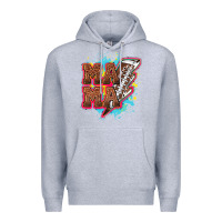 Heather Grey Mama Football lightning bolt Premium Hoodie - HowdyJamesFarm