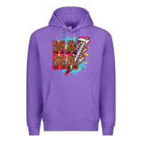 Purple Mama Football lightning bolt Premium Hoodie - HowdyJamesFarm