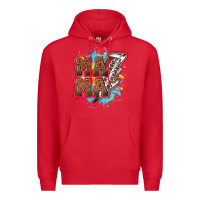 Red Mama Football lightning bolt Premium Hoodie - HowdyJamesFarm