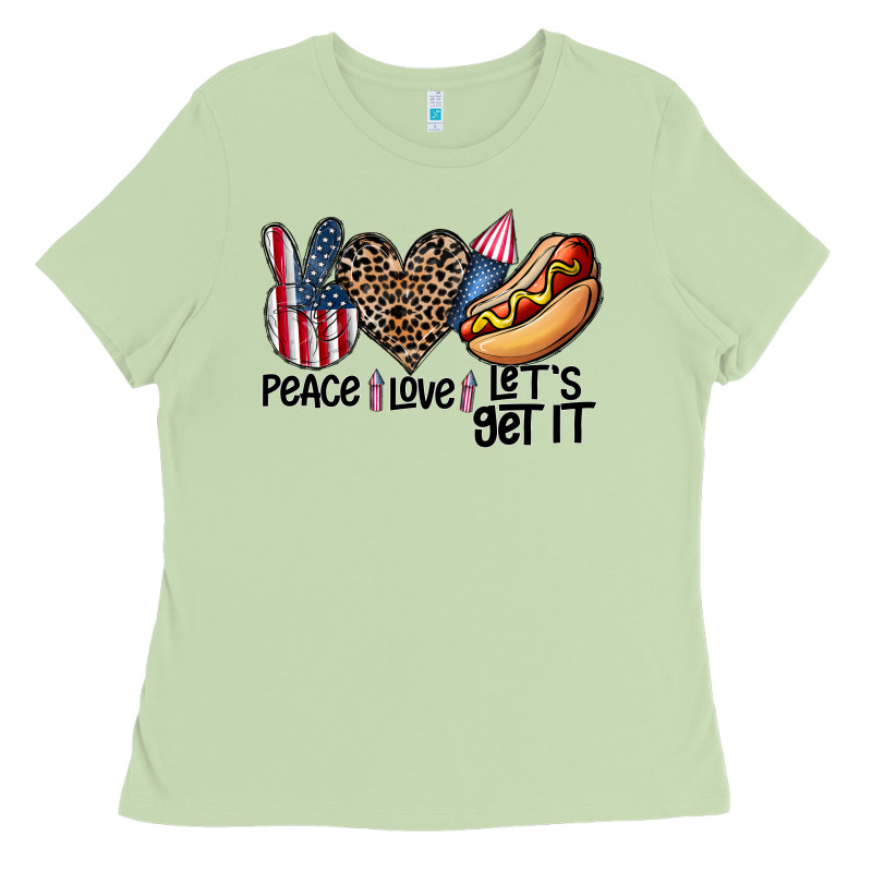 Peace Love Let's Get It Ladies Tee by CowhideDigitalArt | Teevron