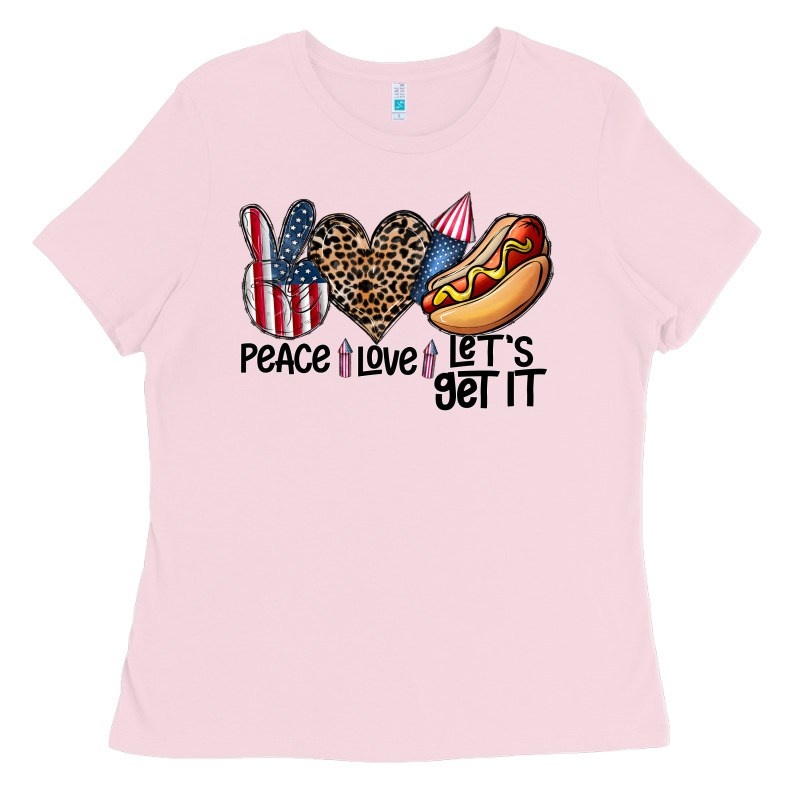 Peace Love Let's Get It Ladies Tee by CowhideDigitalArt | Teevron