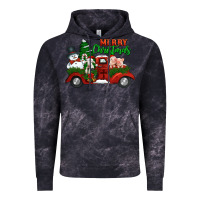 Cloud Black merry christmas snowman and farm animals truck Vintage Hoodie - Jasminsmagicworld