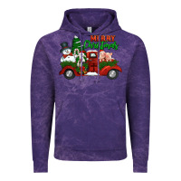 Cloud Purple merry christmas snowman and farm animals truck Vintage Hoodie - Jasminsmagicworld