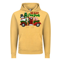 Vintage Mustard merry christmas snowman and farm animals truck Vintage Hoodie - Jasminsmagicworld